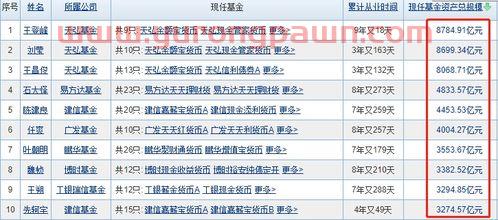 前十大基金经理排名(排名前十位基金经理)